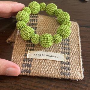 Anthropologie green bead stretch bracelet